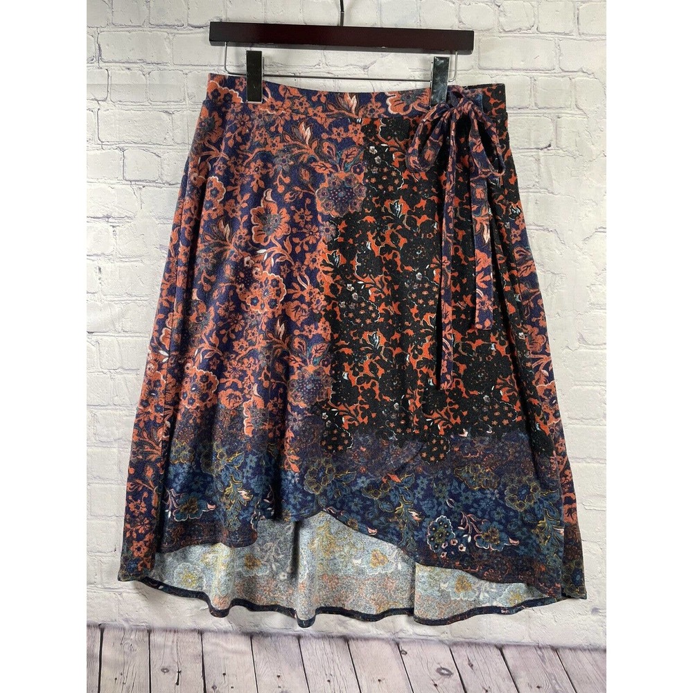 Maeve by Anthropologie Floral High-Low Wrap Skirt, Size M